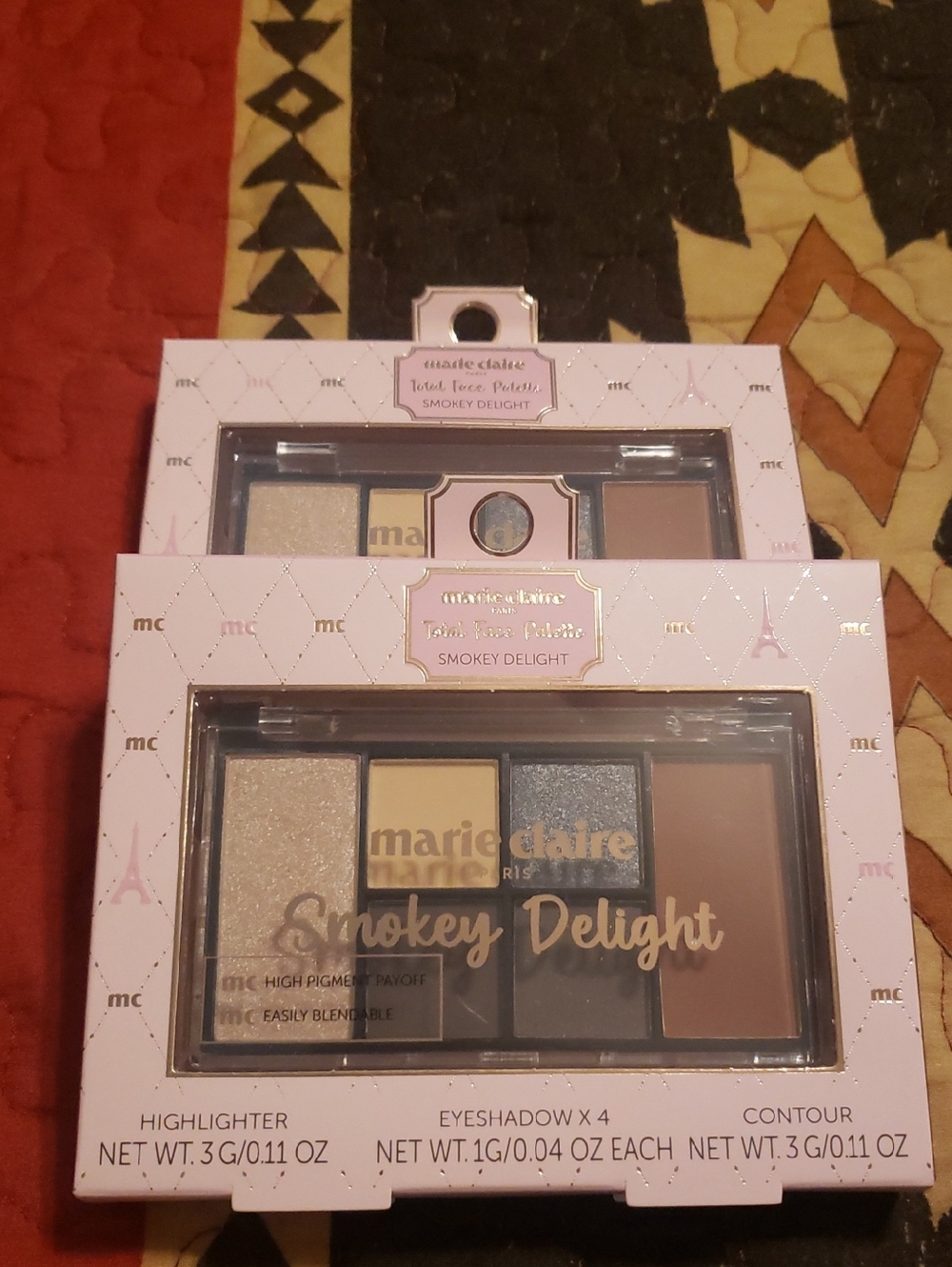 Marie Claire Smokey LOT of 2 Delight Eyeshadow Palette Countour Highlighter New